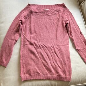 Halogen Off-the-Shoulder Pink Sweater